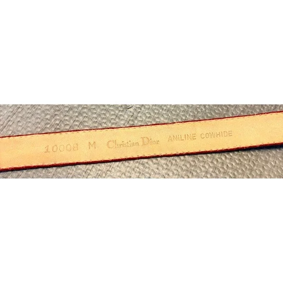 Christian Dior Red Woven Braided Leather Belt Medium Aniline Cowhide Vintage - Picture 2 of 10